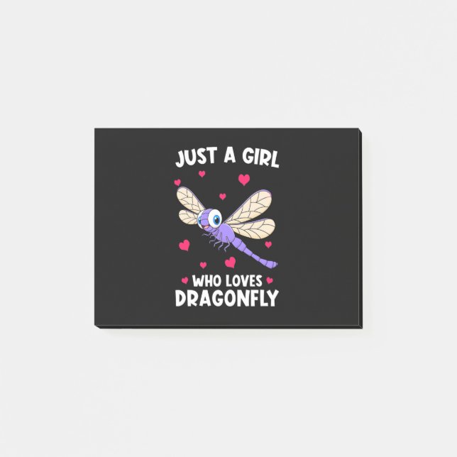 Bloco De Notas Uma Menina Que Ama Dragonflies (Frente)