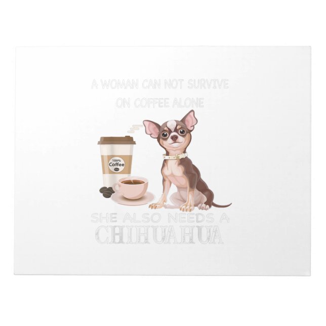 Bloco De Notas uma mulher não pode sobreviver só com café ela tam (Frente)