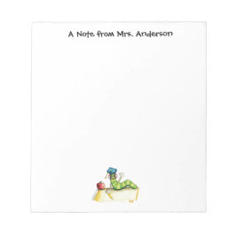 Bloco De Notas Uma nota da almofada de memorando do professor