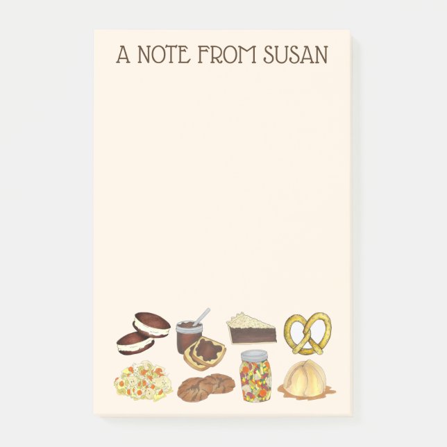 Bloco De Notas Uma Nota Da Comida Amish Neerlandesa PA Personaliz (Frente)