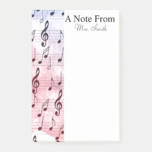 Bloco De Notas Uma Nota Da Nota Colorida Watercolor Music