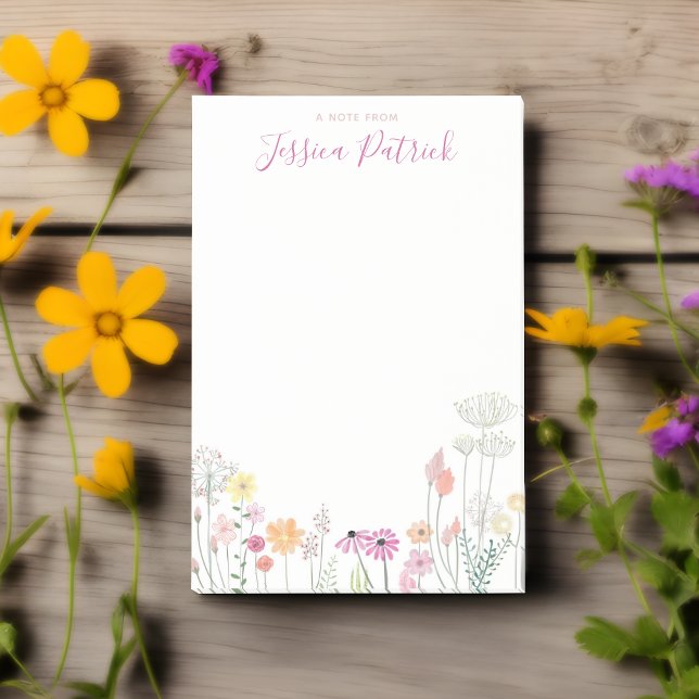 Bloco De Notas Uma Nota Das Notas Personalizadas Dos Flores Selva (Personalized Wildflowers Post It Notes 🌺🌼)