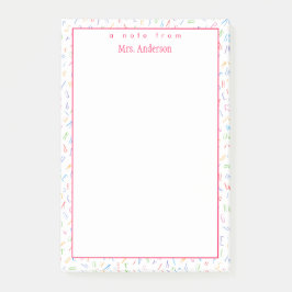 Bloco De Notas Uma nota de - Nome do Professor Personalizado - Al