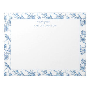 Bloco De Notas Uma Nota De Nota Floral Blue Chinoiserie