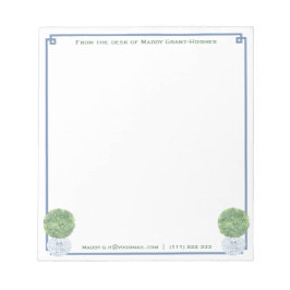 Bloco De Notas Uma Nota De | Topiária de buxo em caixa Chic Blue 