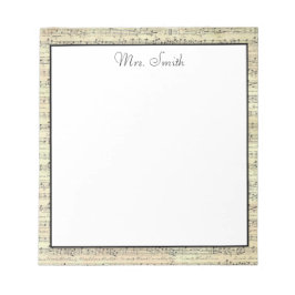 Bloco De Notas Uma Nota Do Músico De Nota De Música Do Vintage Sh