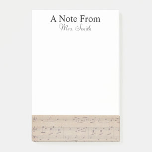 Bloco De Notas Uma Nota Do Músico De Nota De Música Do Vintage Sh