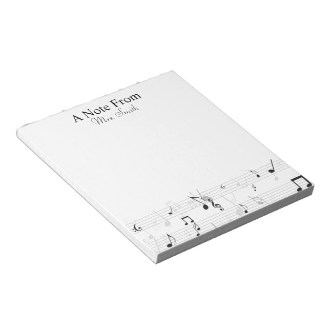 Bloco De Notas Uma Nota Do Músico Whimsical Note Musical (Inclinado)