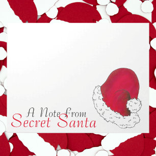 Bloco De Notas Uma nota do Papai Noel Secreto Feliz Natal Vermelh