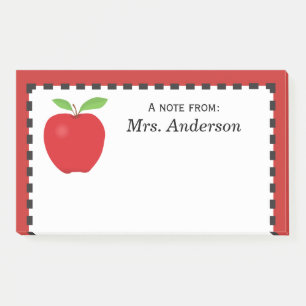 Bloco De Notas Uma nota do professor com Apple vermelho