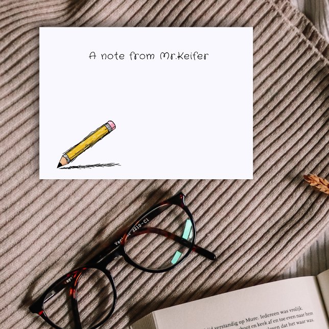 Bloco De Notas Uma Nota Do Professor Ilustra Lápis Simples (Criador carregado)