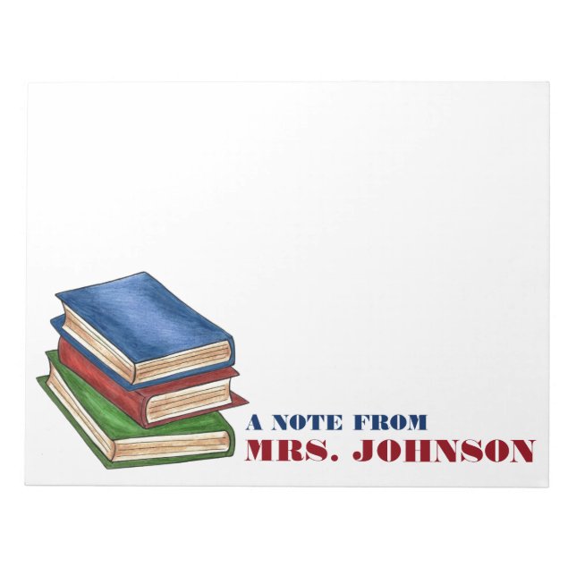 Bloco De Notas Uma Nota Dos Livros Personalizados Da Biblioteca D (Frente)