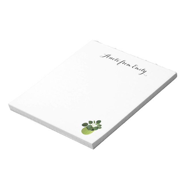 Bloco De Notas Uma Nota Sobre Pilea Peperomioides (Invertido)