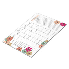 Bloco De Notas Undated Weekly Meal Planner with Shopping List