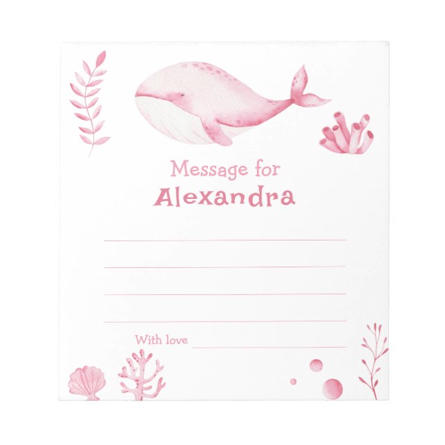 Bloco De Notas Under the sea Whale birthday time capsule message (Frente)