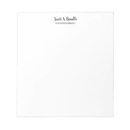 Bloco De Notas Único Elegante Simples Branco Especial