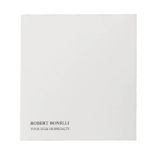 Bloco De Notas Único Moderno Cinza Platina Elegante Minimalista