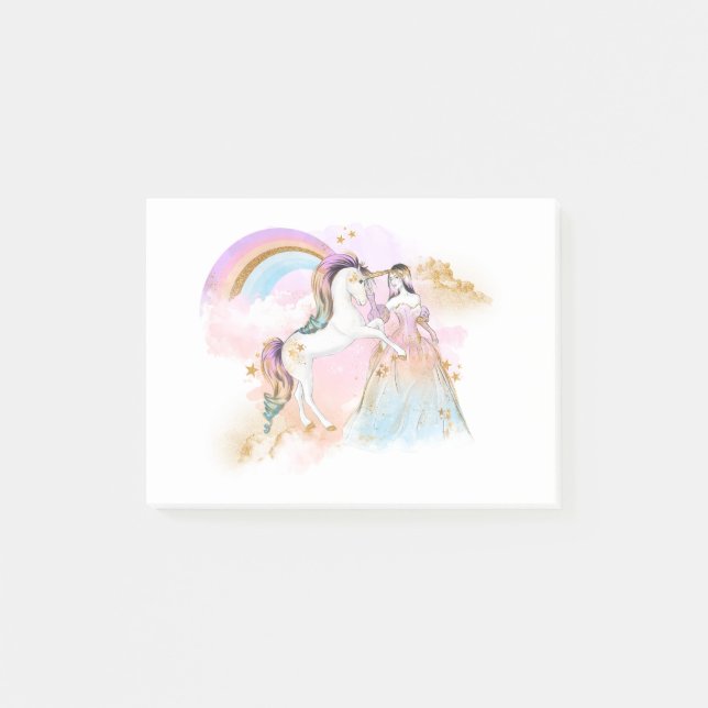 Bloco De Notas Unicorn Clipart Rainbow Fairytale (Frente)