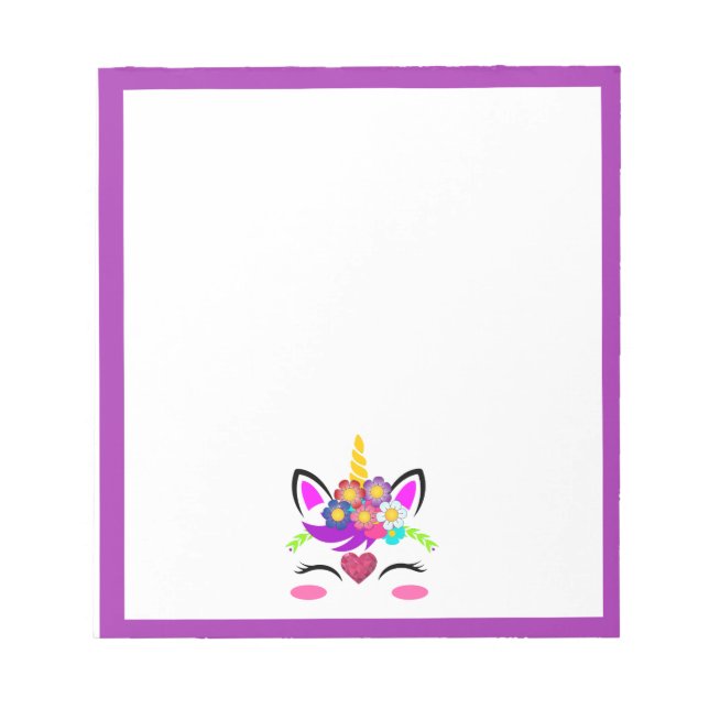 Bloco De Notas Unicorn Flower (Frente)
