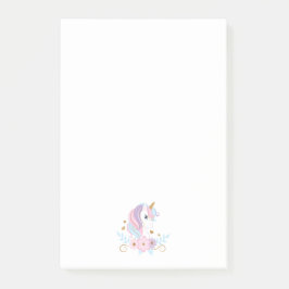 Bloco De Notas Unicorn Rosa Azul Dourado, Feminino