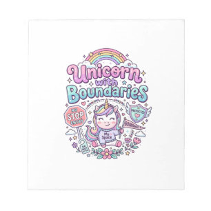 Bloco De Notas Unicórnio com Limites Roupas Encantadoras Gráfico_