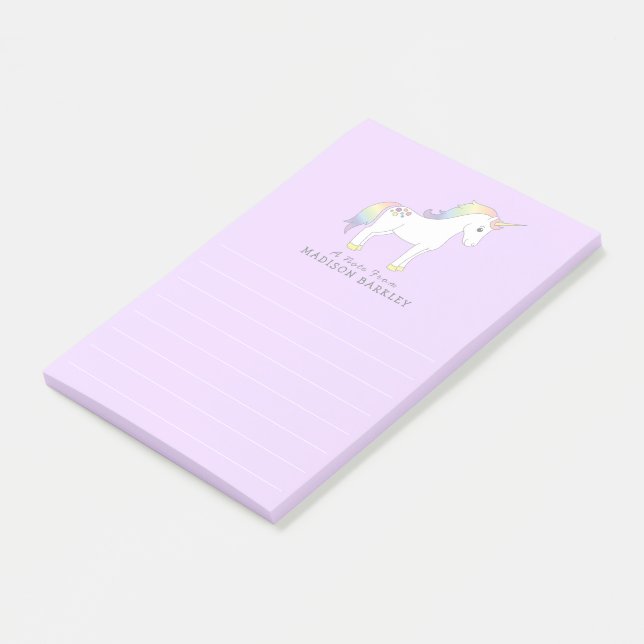 Bloco De Notas Unicórnio Cute Kids Pastel (Inclinado)