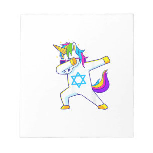 Bloco De Notas Unicórnio Dançando Hanukkah Judaico Chanukah K
