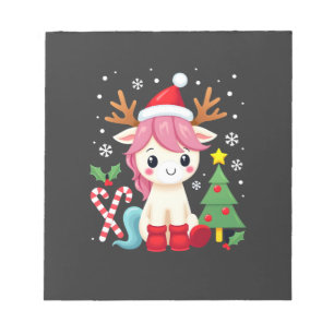 Bloco De Notas Unicórnio de Natal Fofo Mágico Xmas Meninas de 0 a