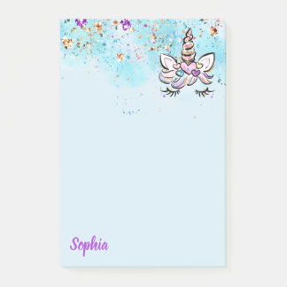 Bloco De Notas Unicórnio Face Brilhante, Rosa e Roxo, Raparigas M