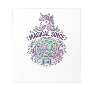 Bloco De Notas Unicórnio Mágico Desde Ano Design Gráfico Zazzle D