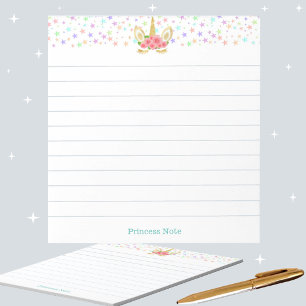 Bloco De Notas Unicórnio Mágico Fofo & Estrelas Multicoloridas Li