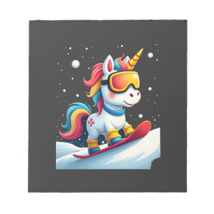 Bloco De Notas Unicórnio no Snowboard - Esqui e Esportes de Inver