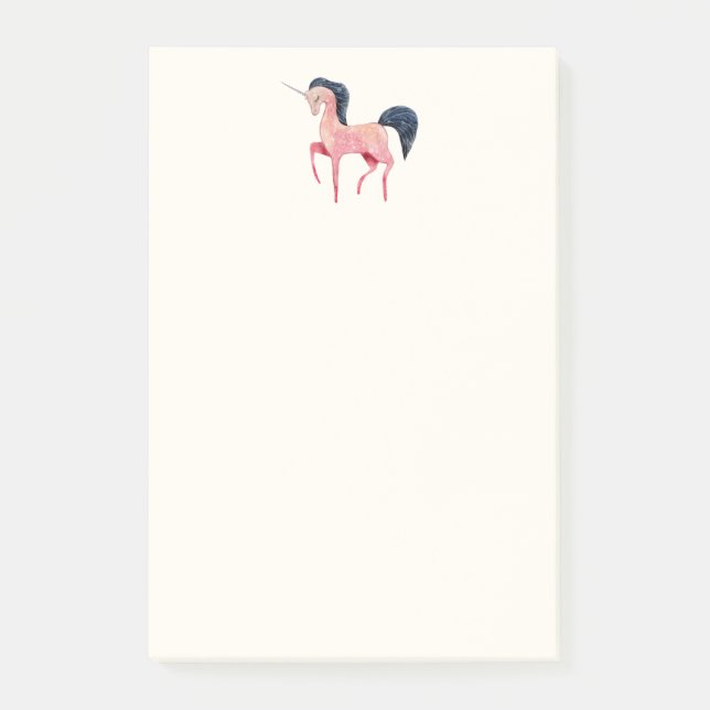Bloco De Notas Unicórnio Nórdico Rosa com Mão Negra (Frente)