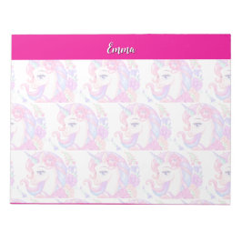 Bloco De Notas unicórnio & personalize seu nome