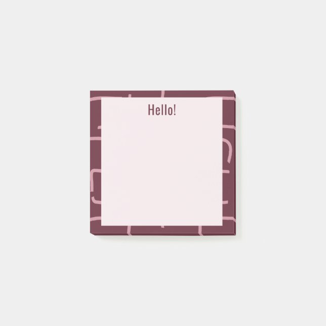 Bloco De Notas Urban Geo | Wine Berry | Padrão de Blender (Frente)