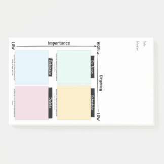 Bloco De Notas Urgent Important Eisenhower Matrix Post-It Notes