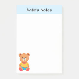 Bloco De Notas Ursa de pelúcia fofa personalizada para crianças