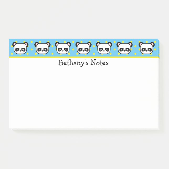 Bloco De Notas Ursinhos Panda Personalizados (Frente)