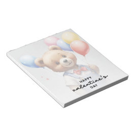 Bloco De Notas Urso de Aquarela de Cubo dia de os namorados com B