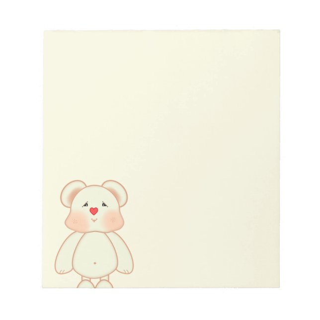Bloco De Notas Urso de Desenho de Píxeis Cute (Frente)