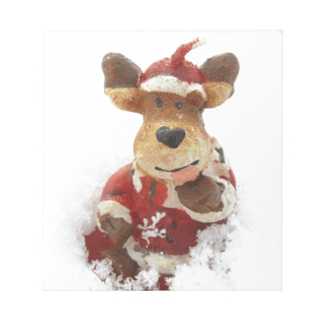 Bloco De Notas Urso de Natal Na Neve (Frente)