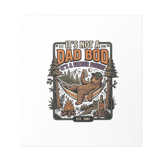 Bloco De Notas Urso de Papai Engraçado de Acampamento Camisa de F (Frente)