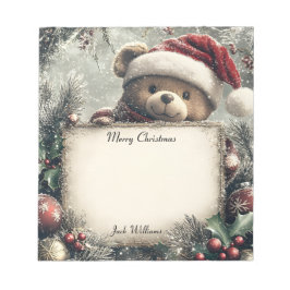 Bloco De Notas Urso de Teddy Bonito com Decorações de Natal - Fes