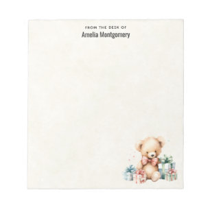 Bloco De Notas Urso de Teddy Bonito com Presentes de Natal