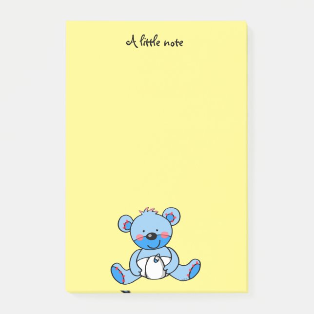 Bloco De Notas urso de ursinho azul bonito (Frente)