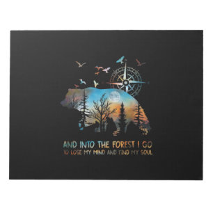 Bloco De Notas Urso E Na Floresta Vou Ao Perder Da Minha Mente