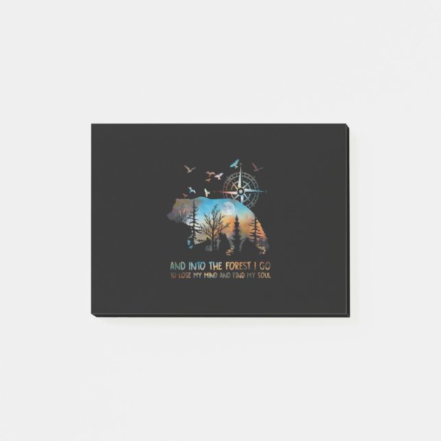 Bloco De Notas Urso E Na Floresta Vou Ao Perder Da Minha Mente (Frente)