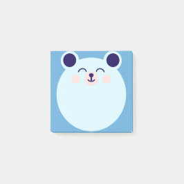 Bloco De Notas urso kawaii azul
