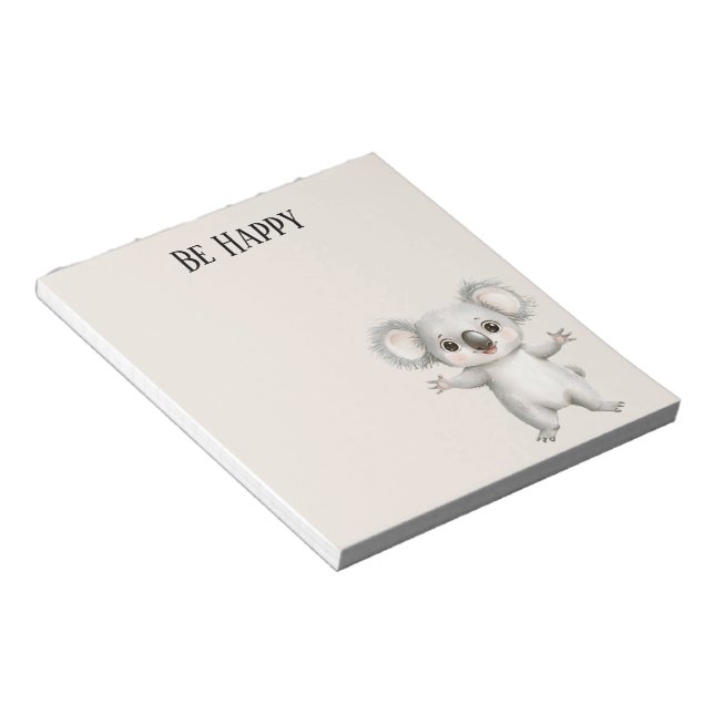 Bloco De Notas Urso Koala Feliz (Inclinado)