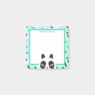 Bloco De Notas Urso Panda Azul Peekaboo
